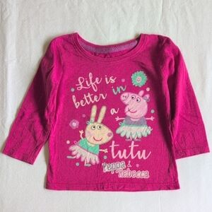 peppa pig ballet graphic cotton long sleeve shirt 2T toddler girls